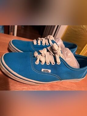 Vans Bright Blue Canvas Low-Top Sneakers - Sz Women US 7.5 / Men US 6